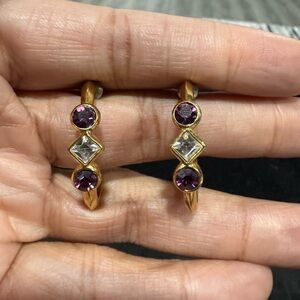 Avon gold-tone half-hoop earrings